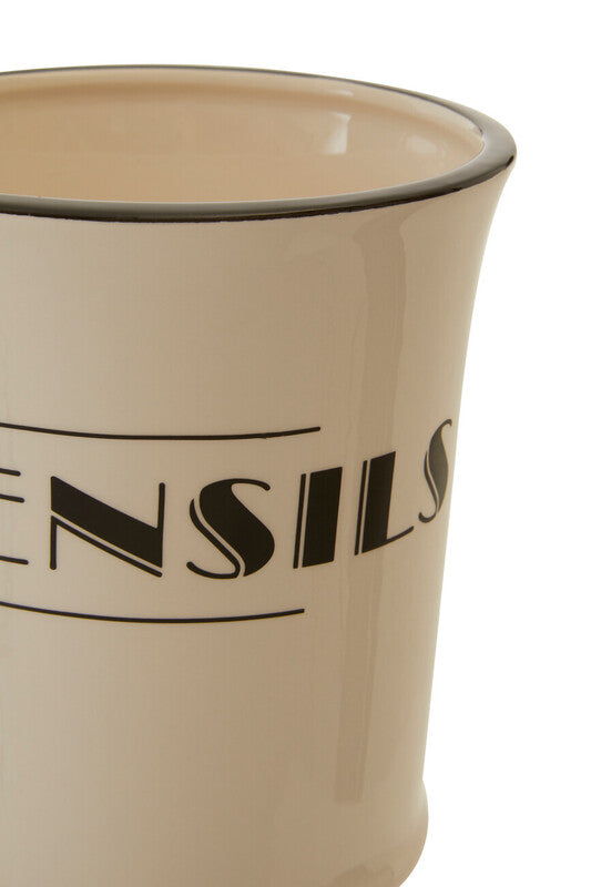 Orsina Broadway Utensil Holder – Cream Art Deco Kitchen Tool Organizer