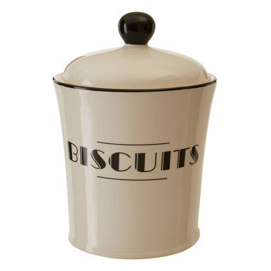 Orsina Broadway Biscuits Canister – Art Deco Cream Kitchen Storage Jar