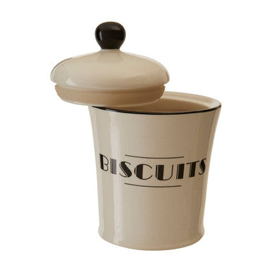 Orsina Broadway Biscuits Canister – Art Deco Cream Kitchen Storage Jar