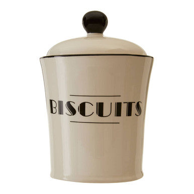 Orsina Broadway Biscuits Canister – Art Deco Cream Kitchen Storage Jar