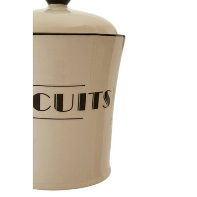 Orsina Broadway Biscuits Canister – Art Deco Cream Kitchen Storage Jar