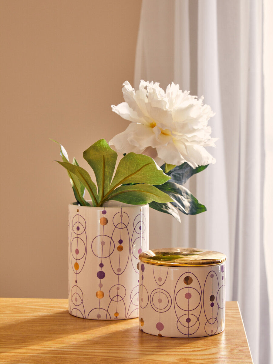 Orsina Fenwick Hair and Cosmetic Brush Holder | White Vanity Organizer
