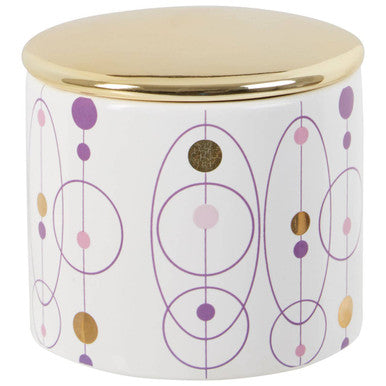 Orsina Fenwick Cotton Ball Holder – White Ceramic Vanity Storage Jar