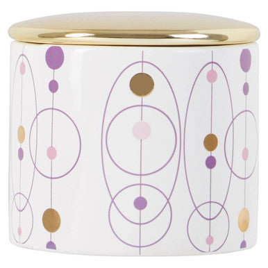 Orsina Fenwick Cotton Ball Holder – White Ceramic Vanity Storage Jar