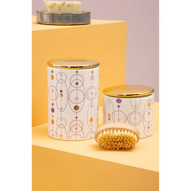 Orsina Fenwick Cotton Ball Holder – White Ceramic Vanity Storage Jar