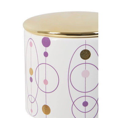 Orsina Fenwick Cotton Ball Holder – White Ceramic Vanity Storage Jar