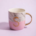 Orsina Mimo Monogram Mug – Pastel Pink Ceramic Initial S Coffee Cup