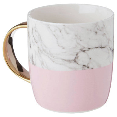 Orsina Monogram Mug – Frosted Marble Effect and Pink Initial J Cup