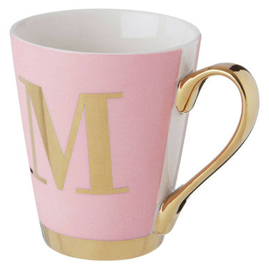 Orsina Monogram Mug – Frosted Pink Ceramic Personalised Letter M