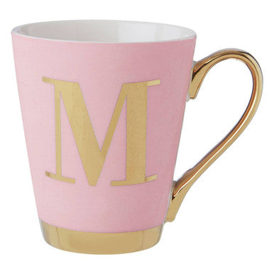 Orsina Monogram Mug – Frosted Pink Ceramic Personalised Letter M