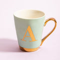 Orsina Mimo Monogram Mug – Green Frosted Deco Letter A Coffee Cup