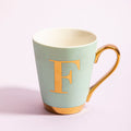 Orsina Mimo Green Frosted Monogram Mug – Letter F Personalized Gift