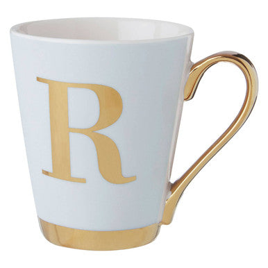 Orsina Mimo Monogram Mug – Green Frosted Deco Initial R Coffee Cup