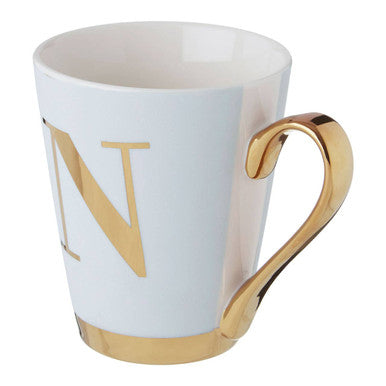 Orsina Mimo Green Frosted Monogram Mug – Letter N Personalized Ceramic