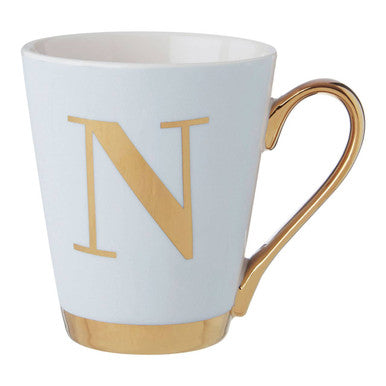 Orsina Mimo Green Frosted Monogram Mug – Letter N Personalized Ceramic