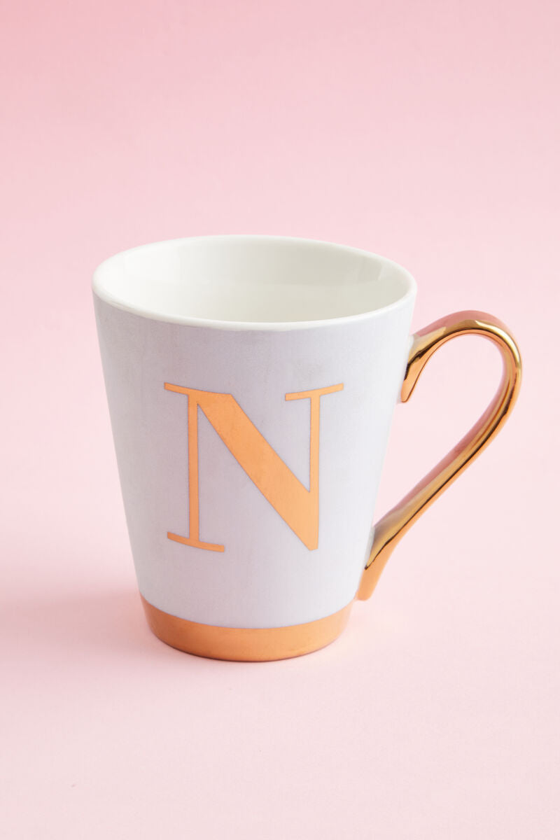 Orsina Mimo Green Frosted Monogram Mug – Letter N Personalized Ceramic