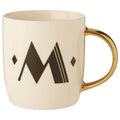 Orsina Diamond Deco Monogram Mug – White Ceramic Coffee Cup, Letter M