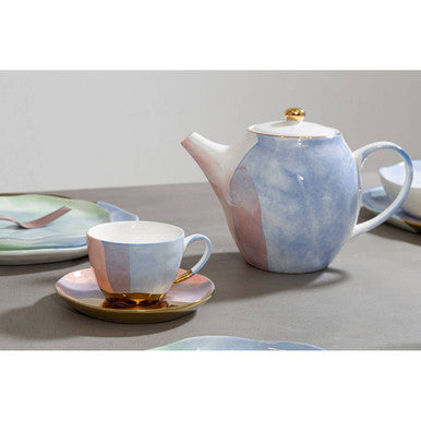 Orsina Colour of Paradise Ceramic Teapot – Hand-Painted Pastel Decor