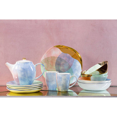Orsina Colour of Paradise Ceramic Teapot – Hand-Painted Pastel Decor