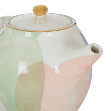 Orsina Colour of Paradise Ceramic Teapot – Hand-Painted Pastel Decor