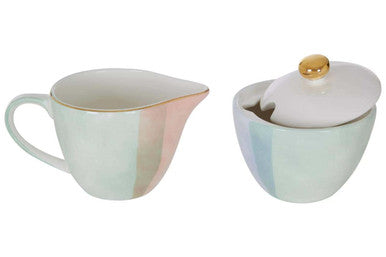 Orsina Sugar Pot and Creamer Set – Hand-Painted Pastel Tableware