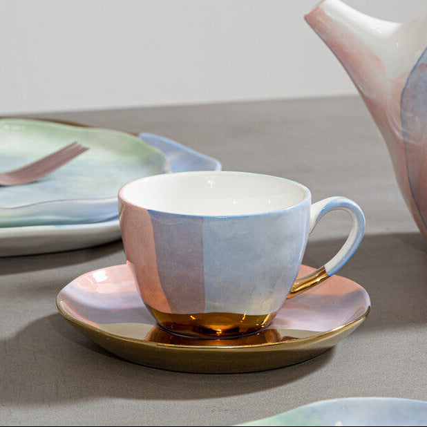 Orsina Colour Of Paradise Ceramic Cup and Saucer Set – Wabi-Sabi Style