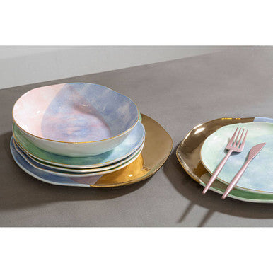 Orsina Colour Of Paradise Dinner Plate – Hand-Painted Ceramic with Gold