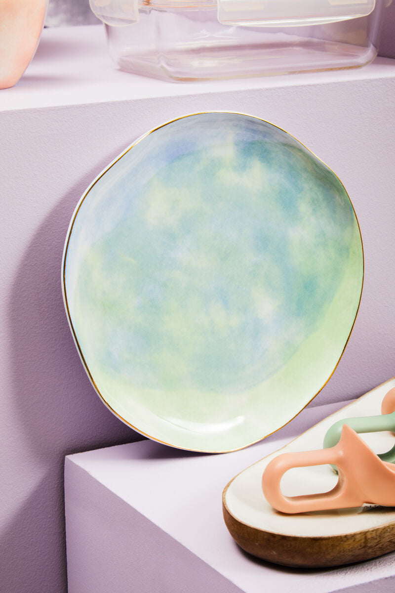 Orsina Colour Of Paradise Side Plate – Hand-Painted Gold Rim Ceramic