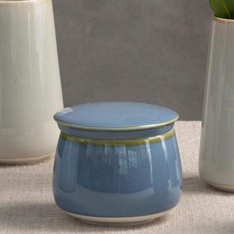 Orsina Juna Blue Sugar Pot – Modern Ceramic Tableware with Lid