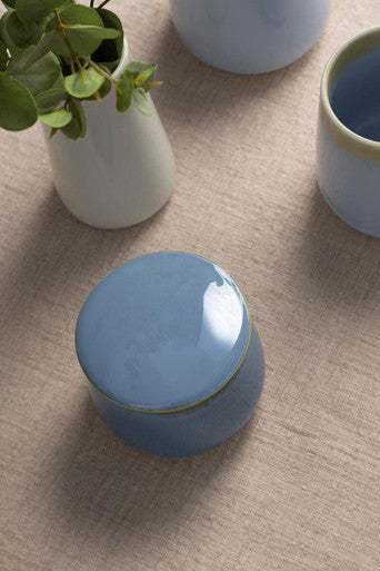 Orsina Juna Blue Sugar Pot – Modern Ceramic Tableware with Lid