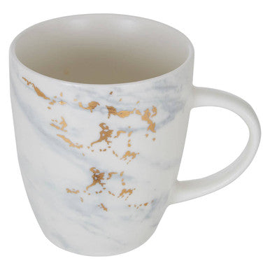 Orsina Marble Luxe Mug – Matte Ceramic Coffee Cup with Metallic Accent