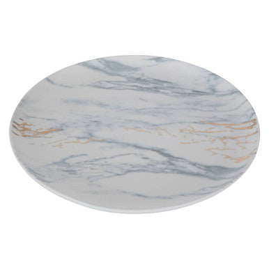 Orsina Marble Luxe Dinner Plate – Matte Finish with Gold Accents