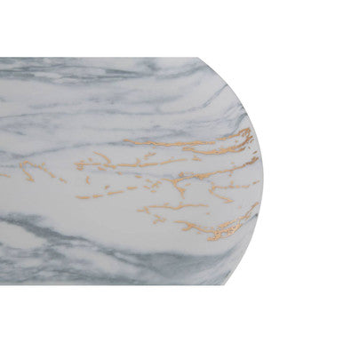 Orsina Marble Luxe Dinner Plate – Matte Finish with Gold Accents