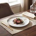 Orsina Marble Luxe Dinner Plate – Matte Finish with Gold Accents