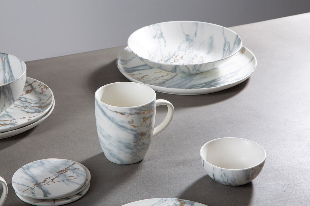 Orsina Marble Luxe Coasters – Set of 4 with Gold Accents and Matte Finish