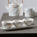 Orsina Marble Luxe Dip Bowls with Tray Set – 3 Piece Matte Serving Set