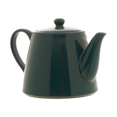 Orsina Bali Dark Green Porcelain Teapot – Embossed Palm Leaf Design
