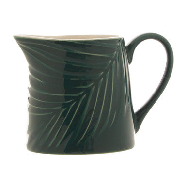 Orsina Bali Milk Jug – Green Porcelain Creamer with Palm Leaf Motif