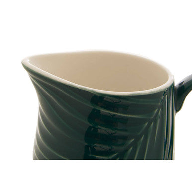 Orsina Bali Milk Jug – Green Porcelain Creamer with Palm Leaf Motif