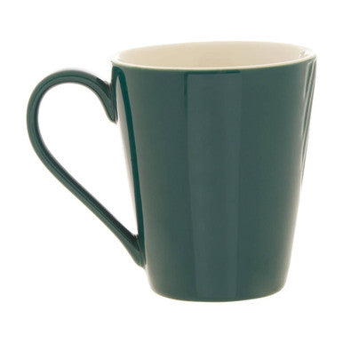 Orsina Bali Dark Green Leaf Porcelain Mug – Embossed Palm Design