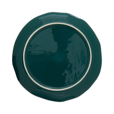 Orsina Bali Canape Plate – Dark Green Porcelain Tropical Leaf Design