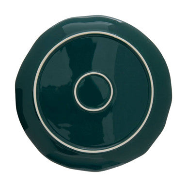 Orsina Bali Dark Green Side Plate – Tropical Leaf Textured Ceramic