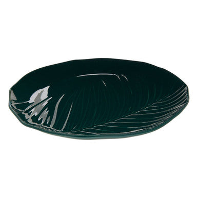 Orsina Bali Dark Green Dinner Plate | Tropical Porcelain Tableware