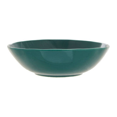 Orsina Bali Dark Green Soup Bowl – Embossed Porcelain Tropical Tableware