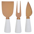 Orsina Exbury 3 Piece Cheese Knife Set | White and Rose Gold Finish