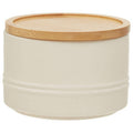 Orsina Fenwick Small Cream Stoneware Canister with Bamboo Lid