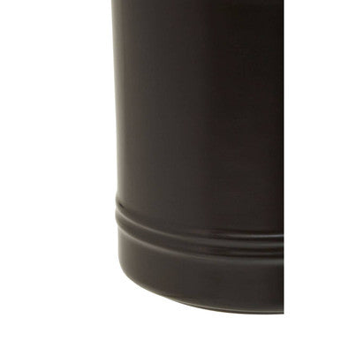 Orsina Fenwick Medium Black Stoneware Canister with Wood Lid