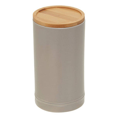 Orsina Fenwick Large Grey Stoneware Canister with Bamboo Lid
