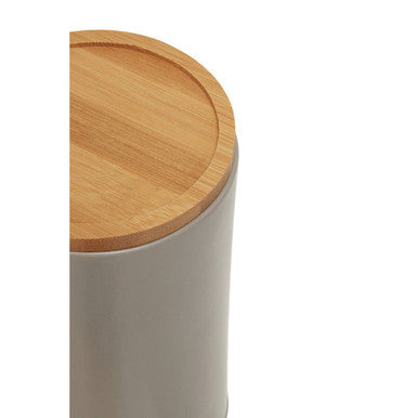 Orsina Fenwick Large Grey Stoneware Canister with Bamboo Lid