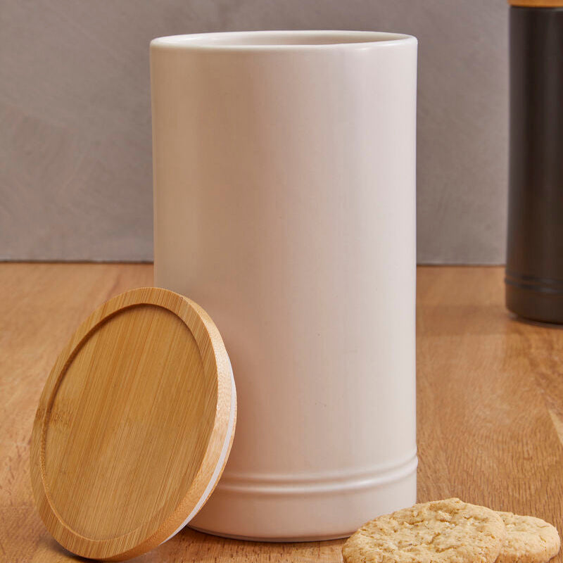 Orsina Fenwick Large Stoneware Canister – Cream Kitchen Storage Jar